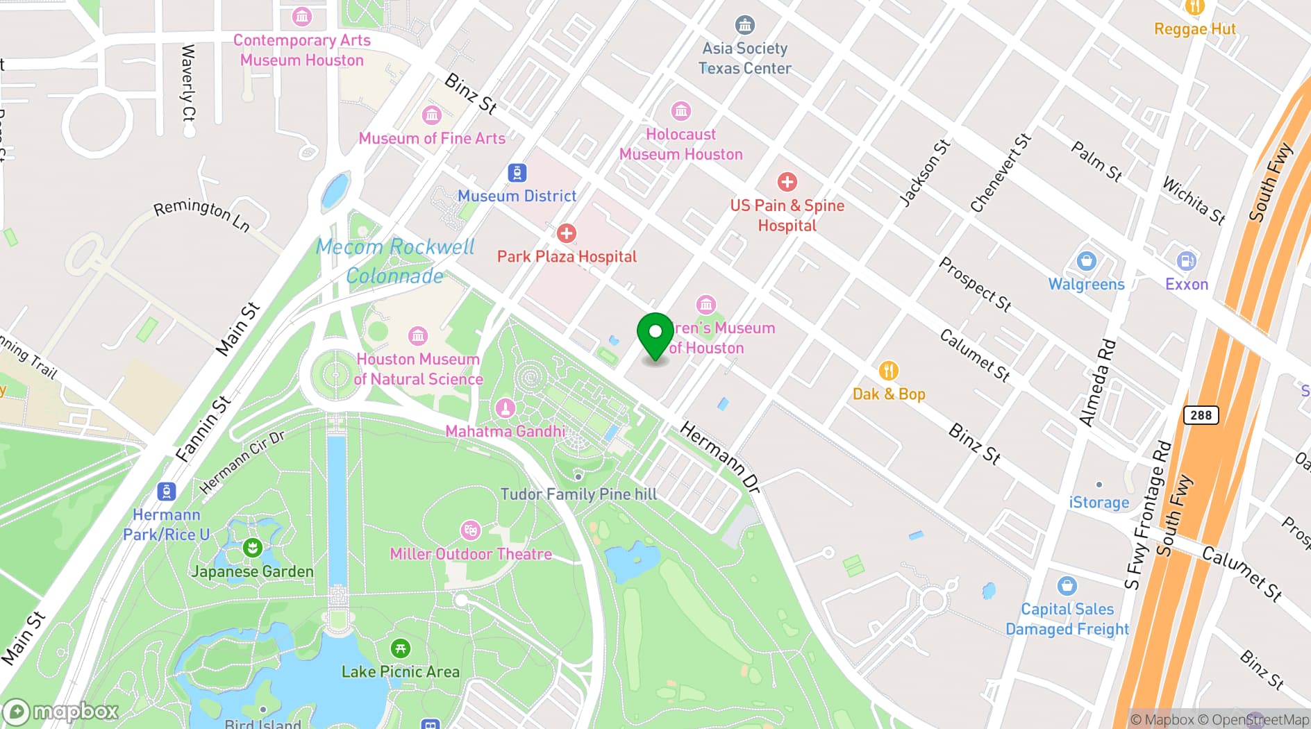 Map showing The Health Museum