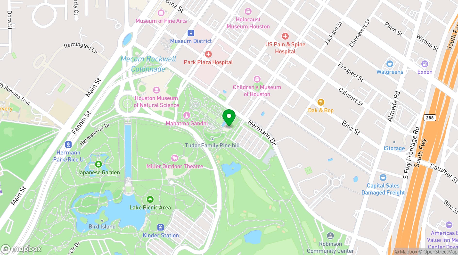Map showing McGovern Centennial Gardens