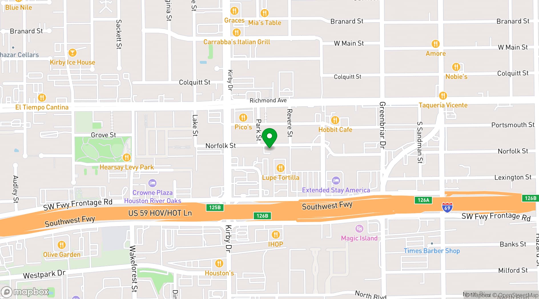 Map showing McGonigel's Mucky Duck
