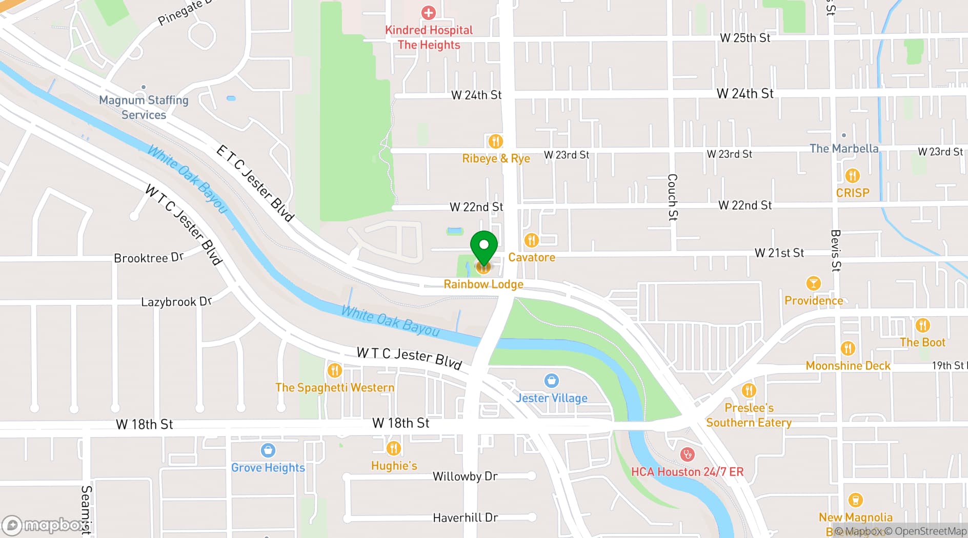 Map showing Rainbow Lodge