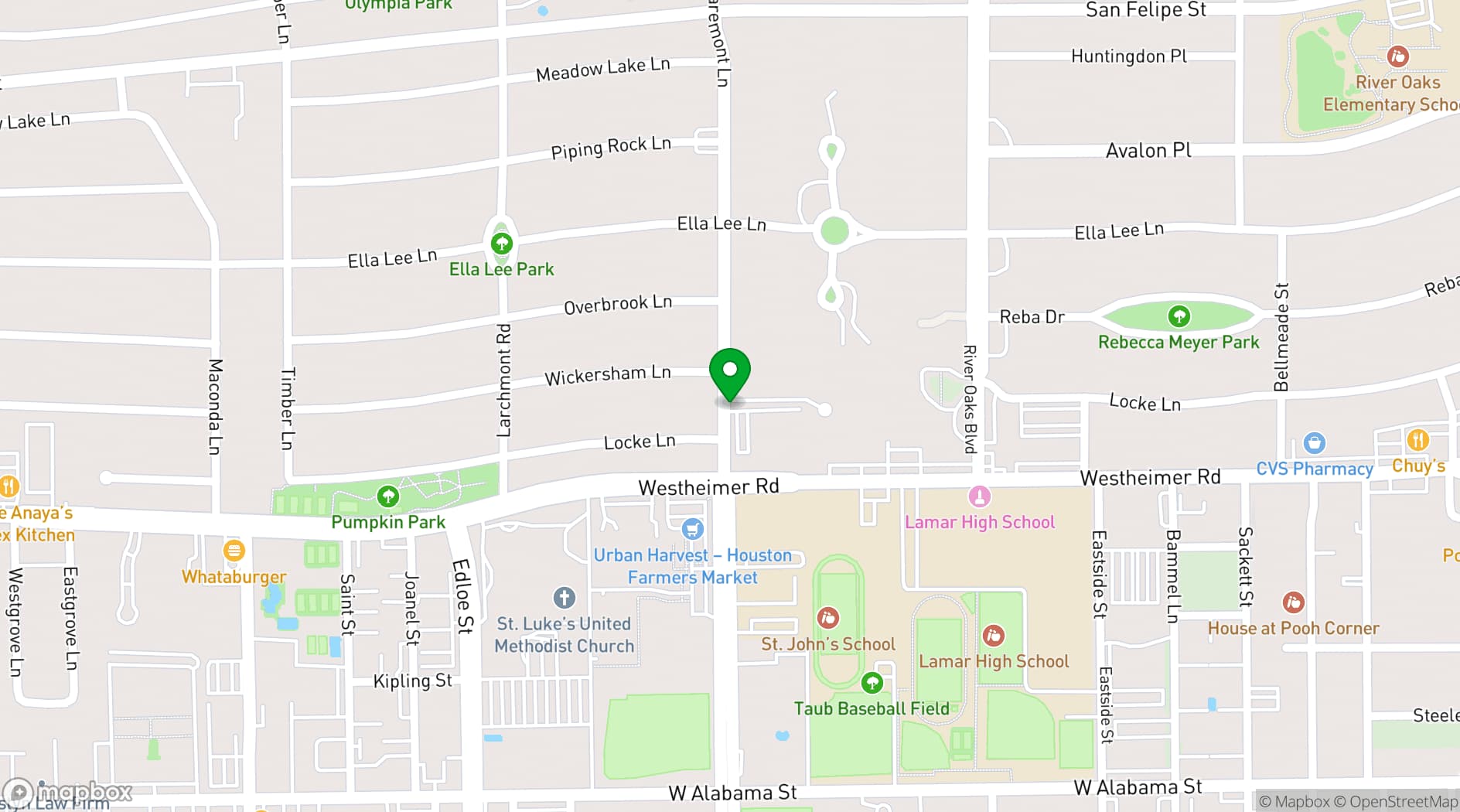 Map showing St. John's School