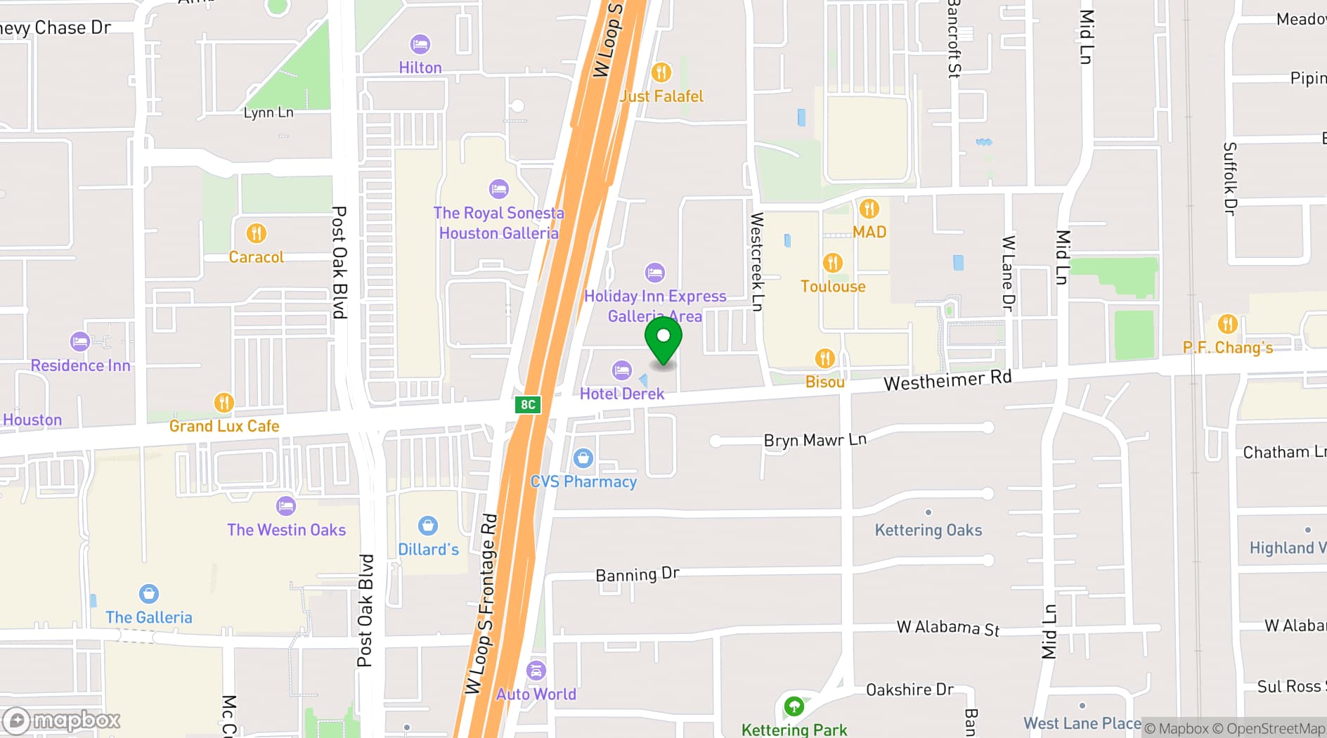 Map showing Hotel Derek