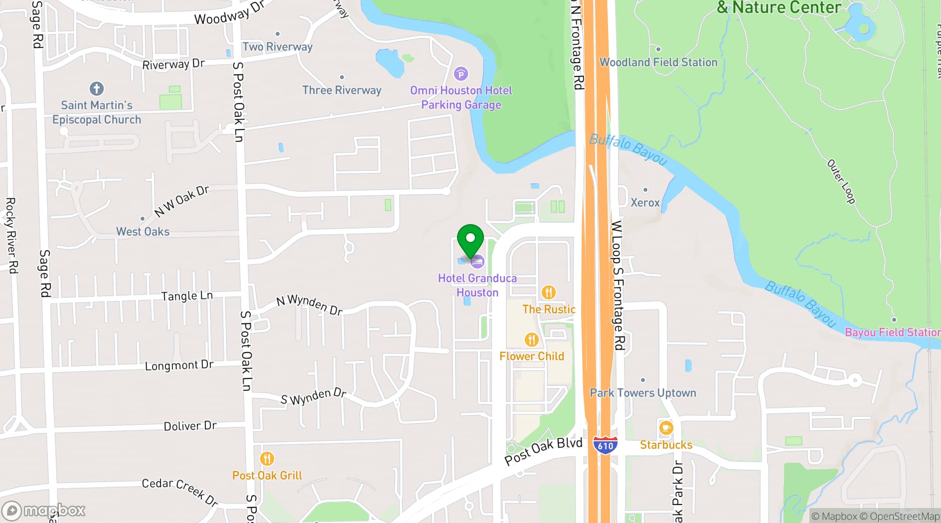 Map showing Hotel Granduca