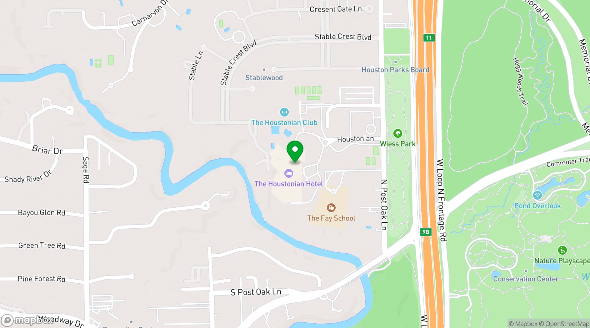 Map showing The Houstonian Hotel, Club & Spa