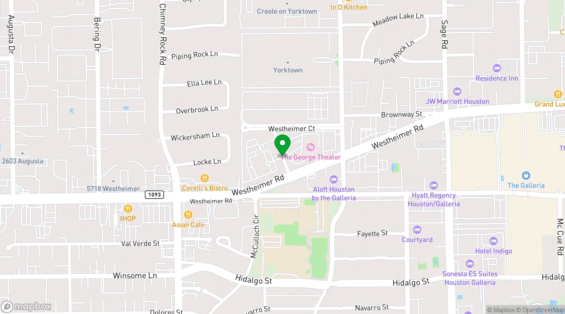 Map showing AMA Houston