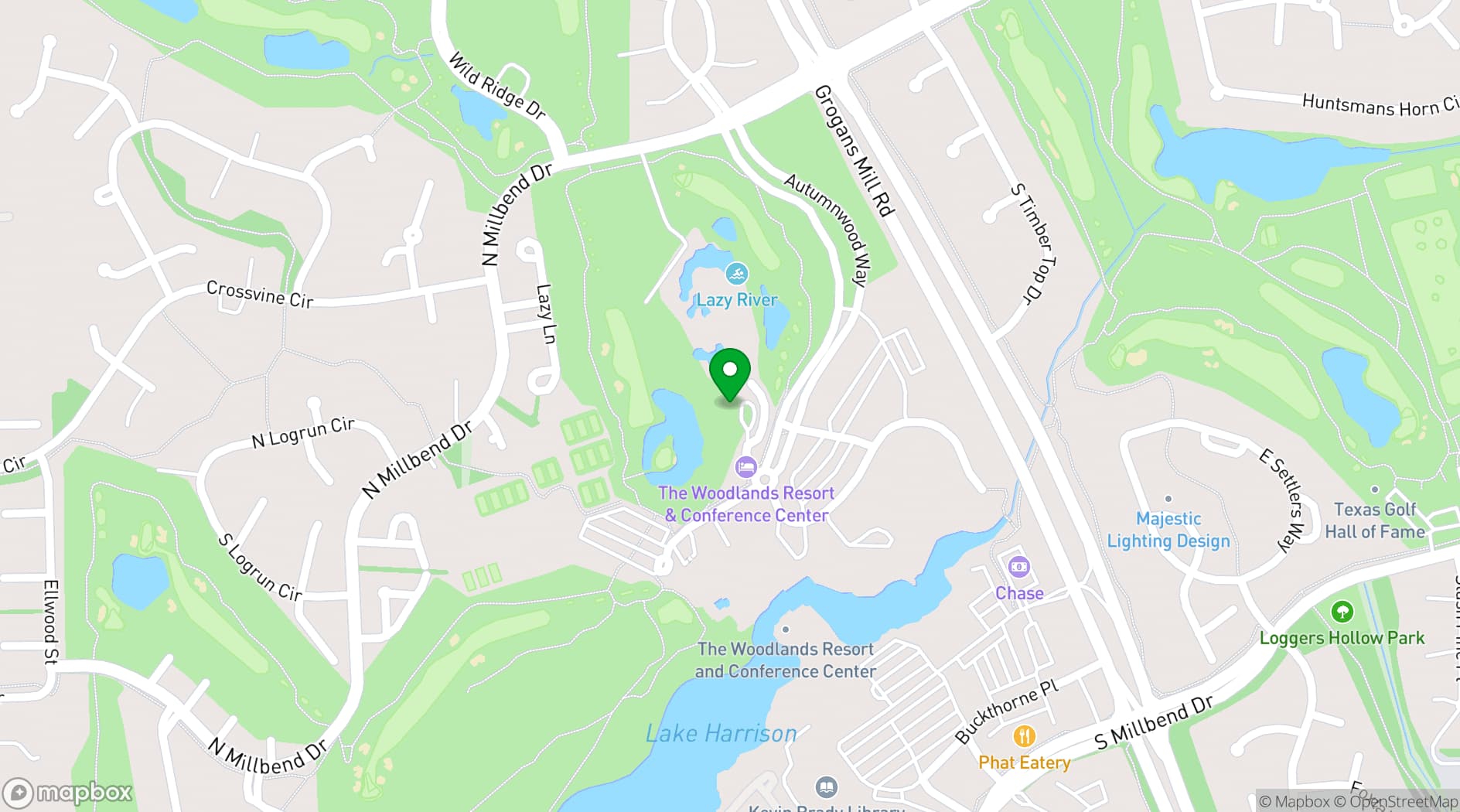 Map showing The Woodlands Resort
