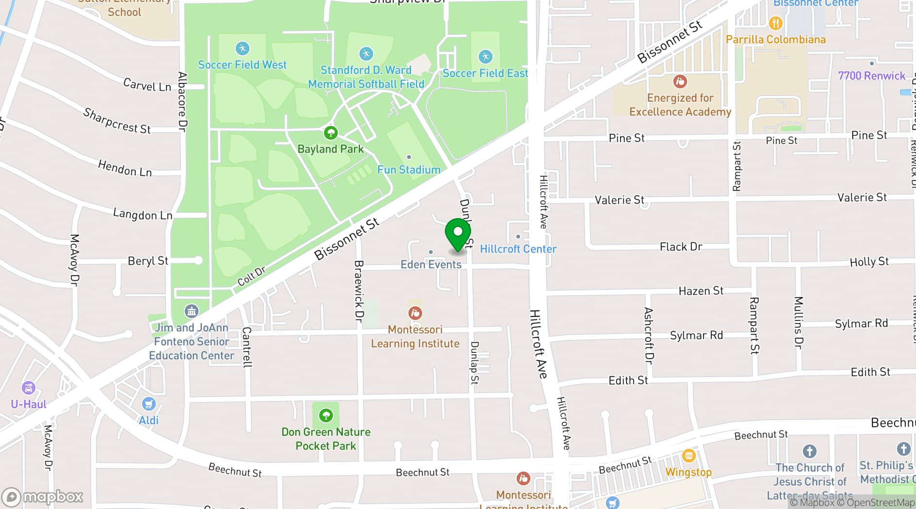 Map showing Eden Events