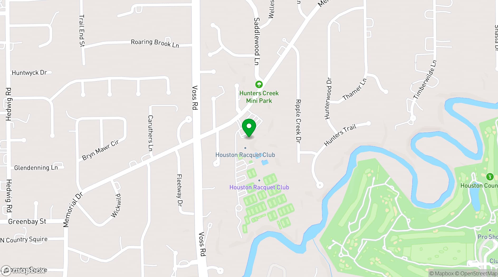 Map showing Houston Racquet Club