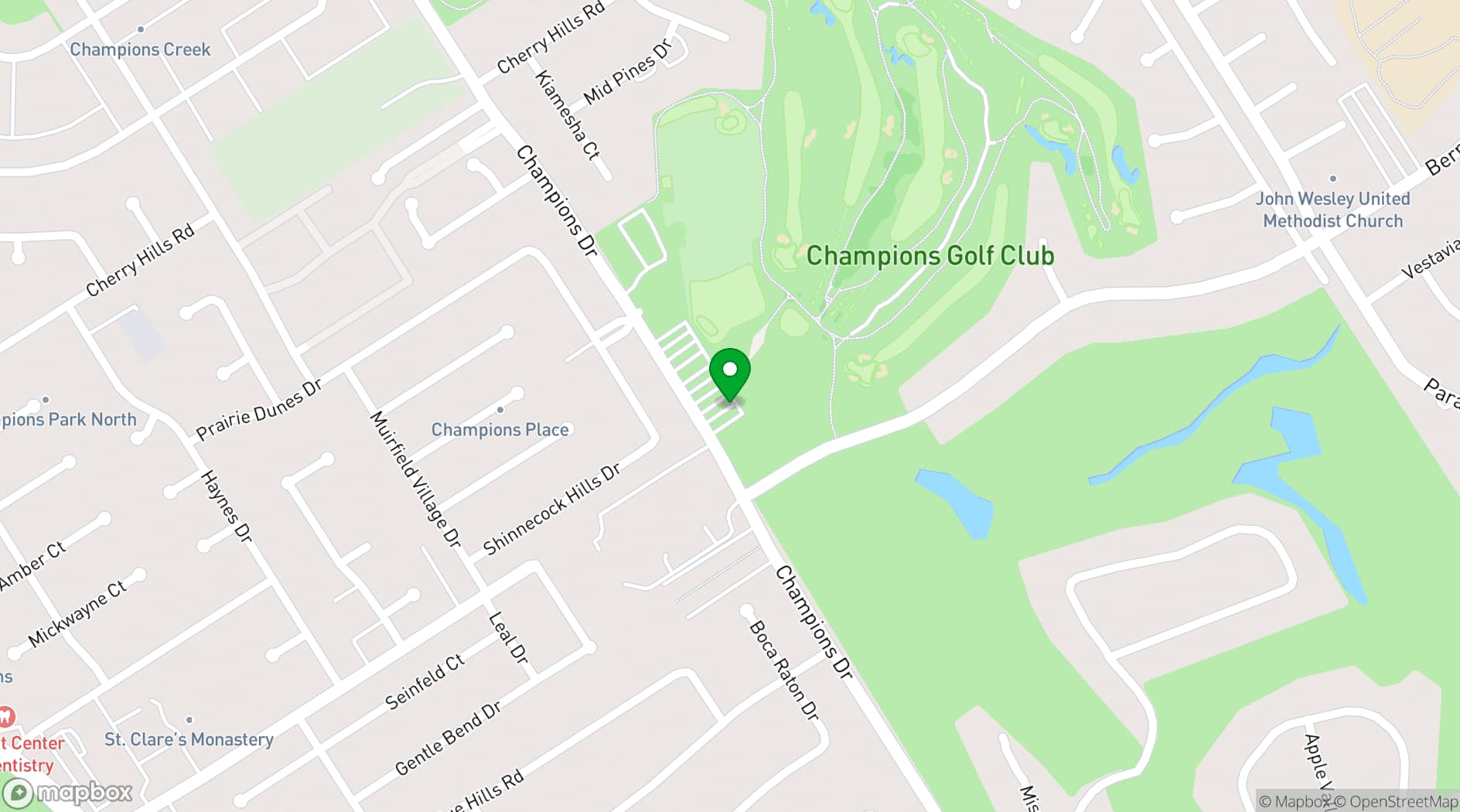 Map showing Champions Golf Club