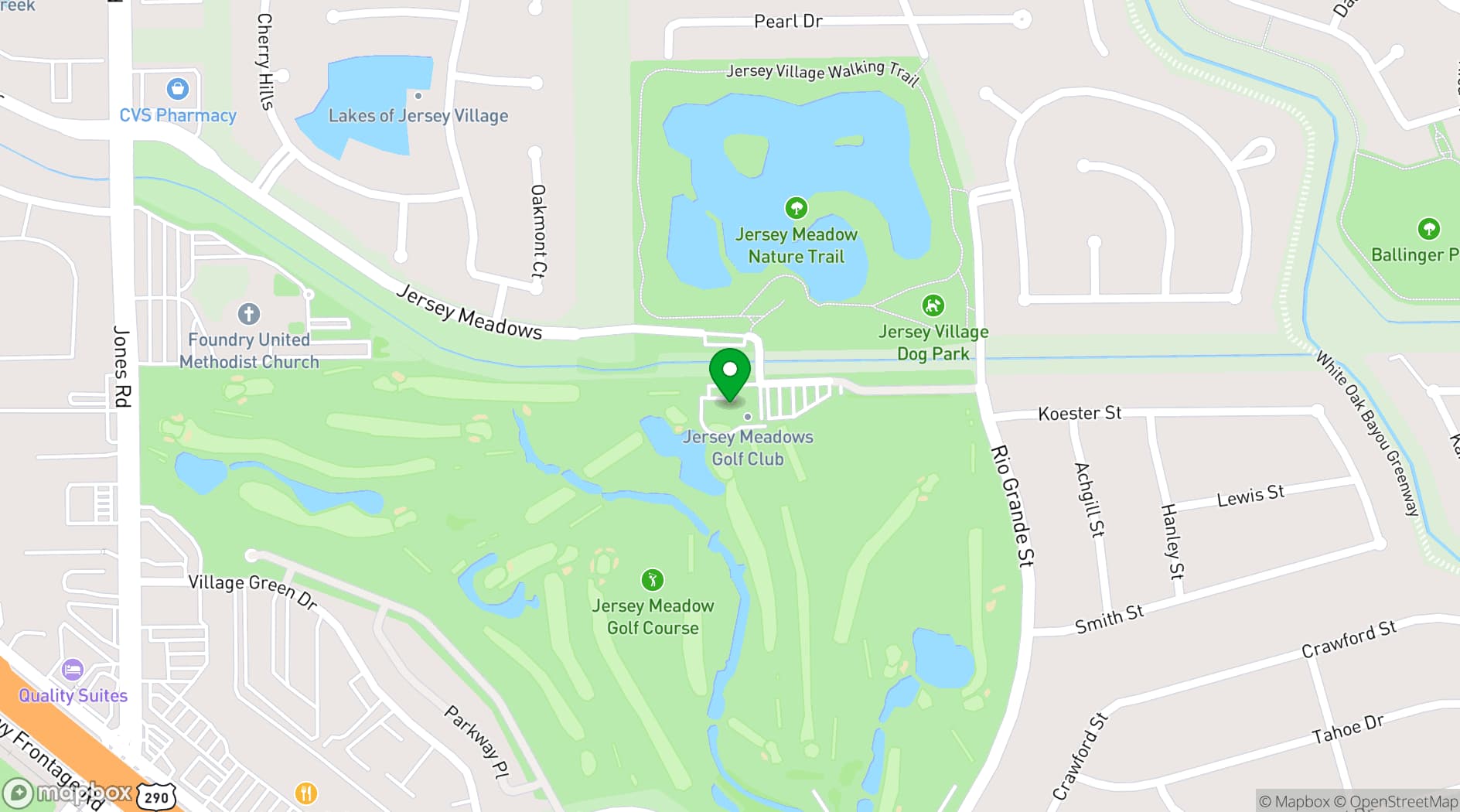 Map showing Jersey Meadow Golf Course
