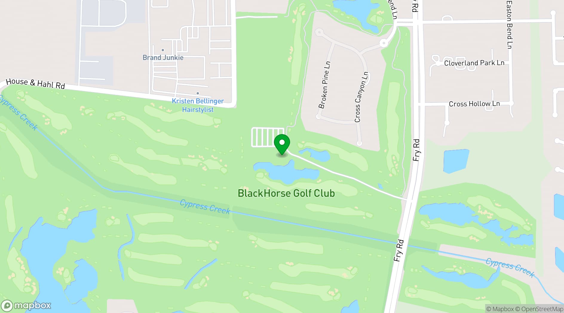 Map showing BlackHorse Golf Club