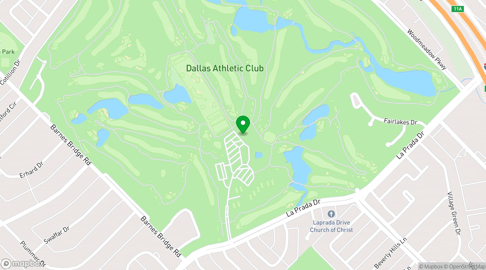 Map showing Dallas Athletic Club