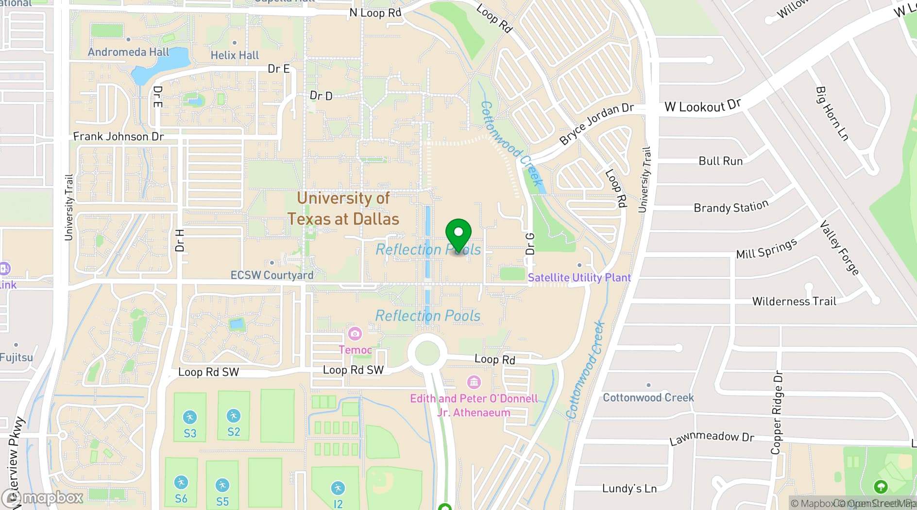 Map showing Bass School of Arts, Humanities, and Technology