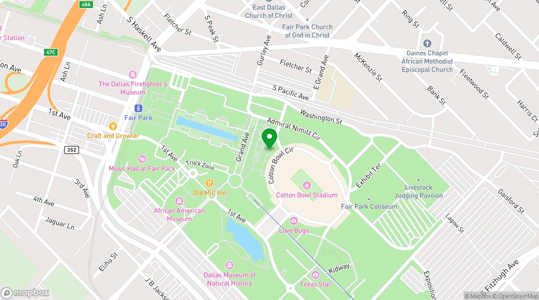Map showing Hall of State