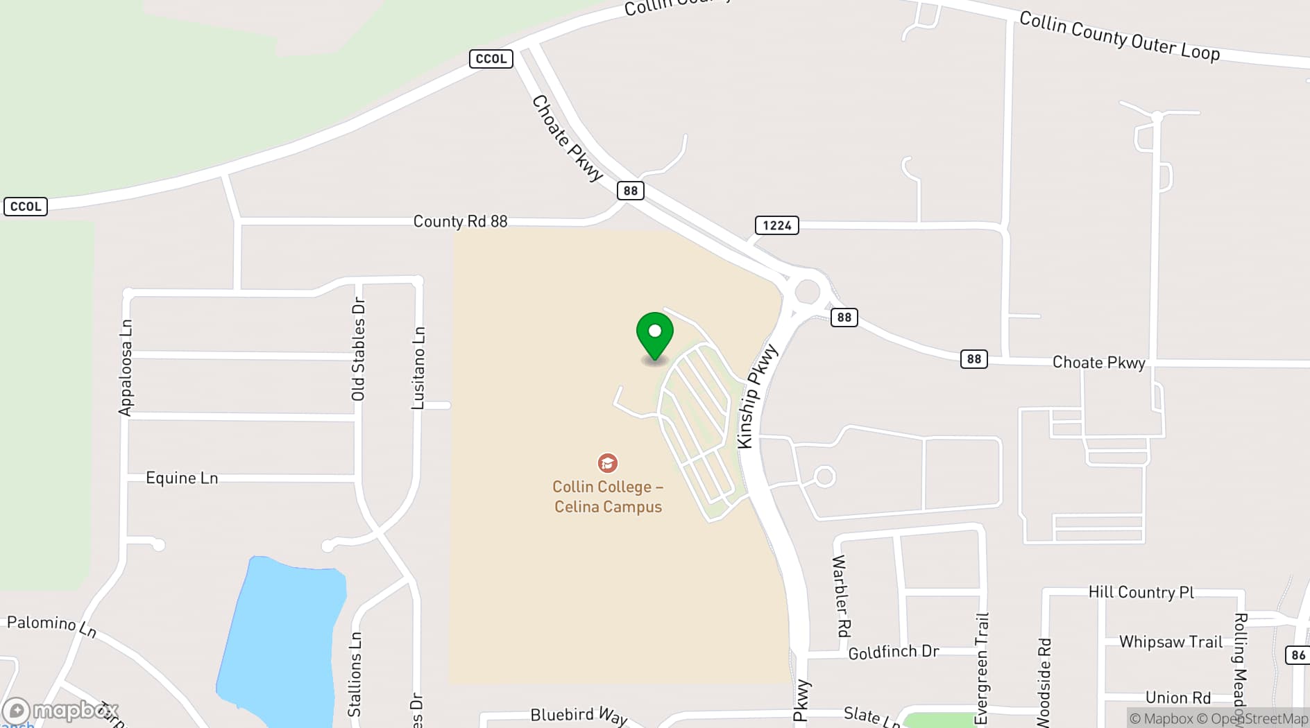 Map showing Collin College Conference Services