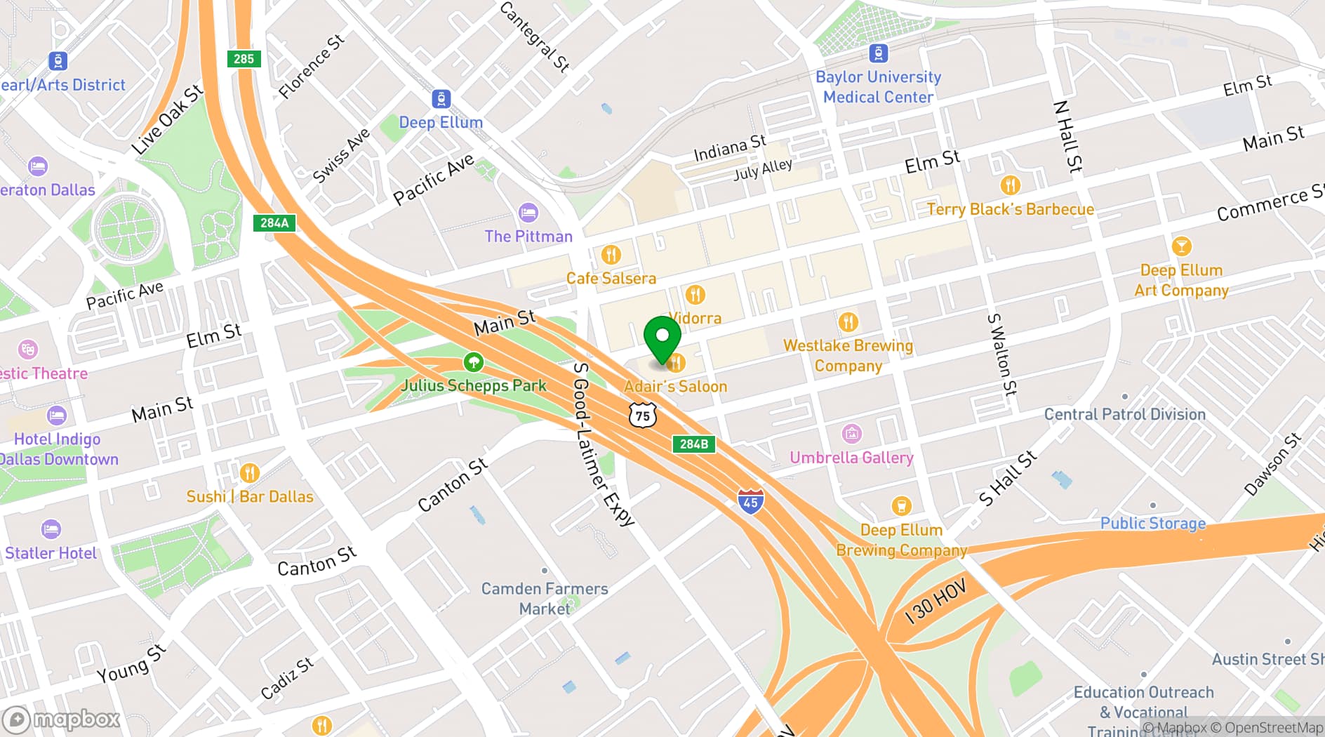 Map showing 2616 Commerce Event Center