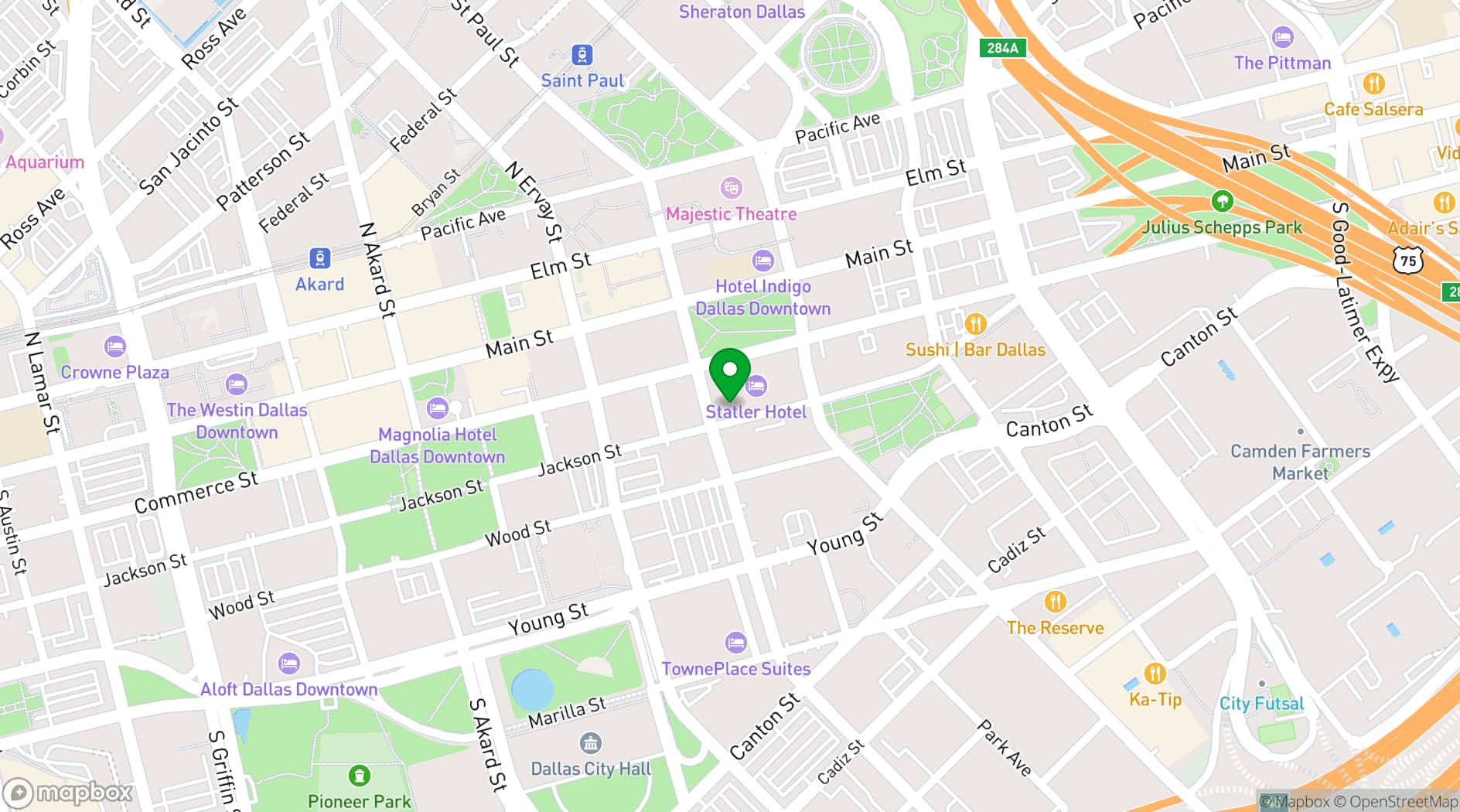 Map showing The Statler