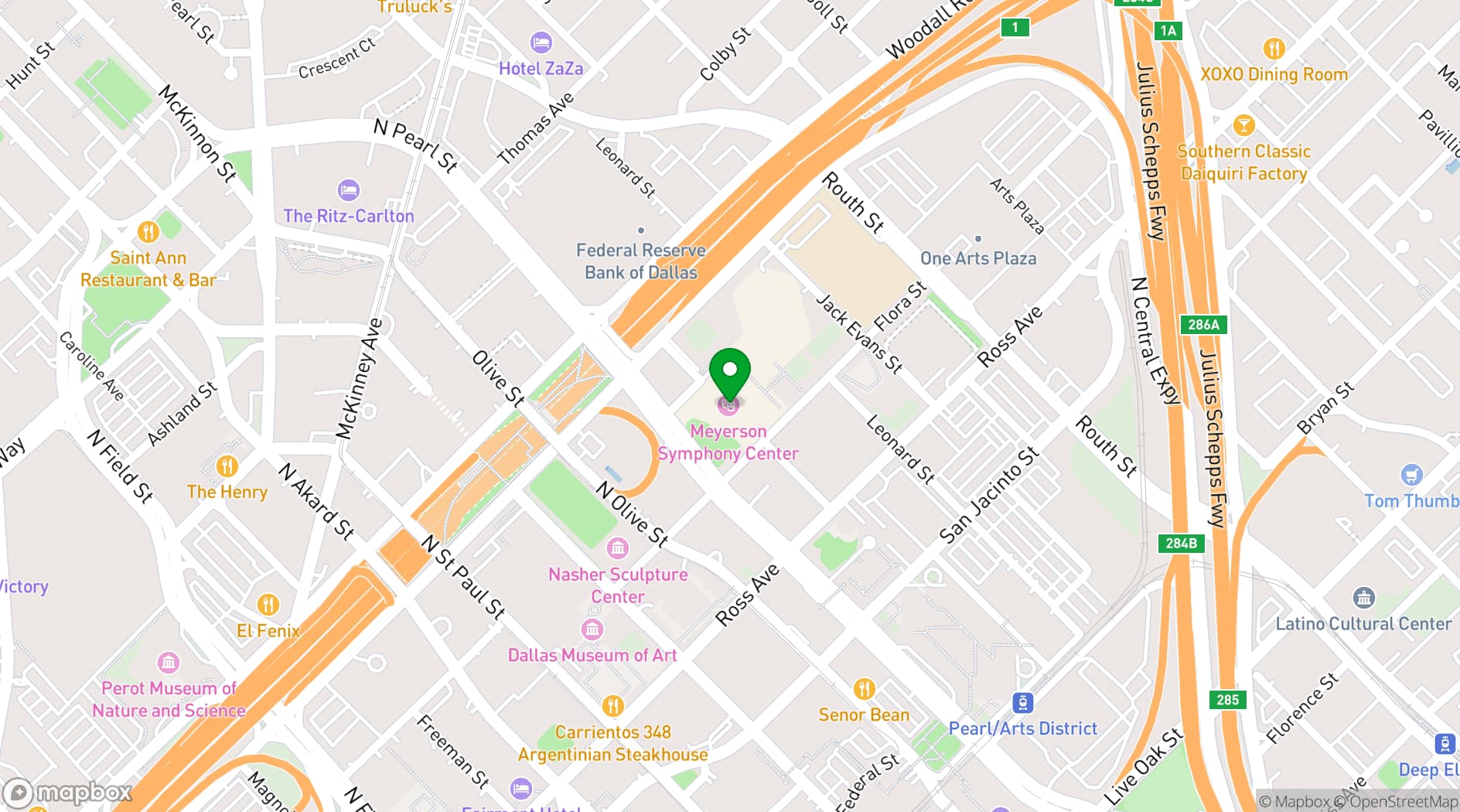 Map showing Morton H. Meyerson Symphony Center