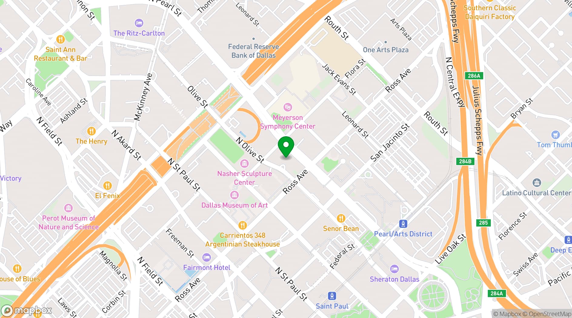 Map showing Dallas Bar Association