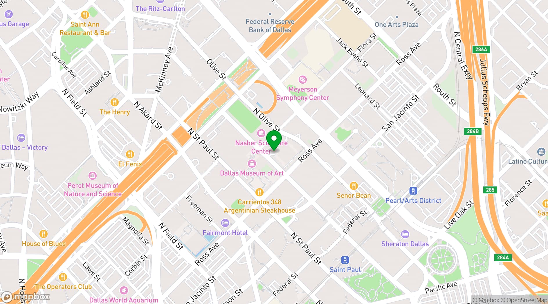 Map showing Trammell Crow Center