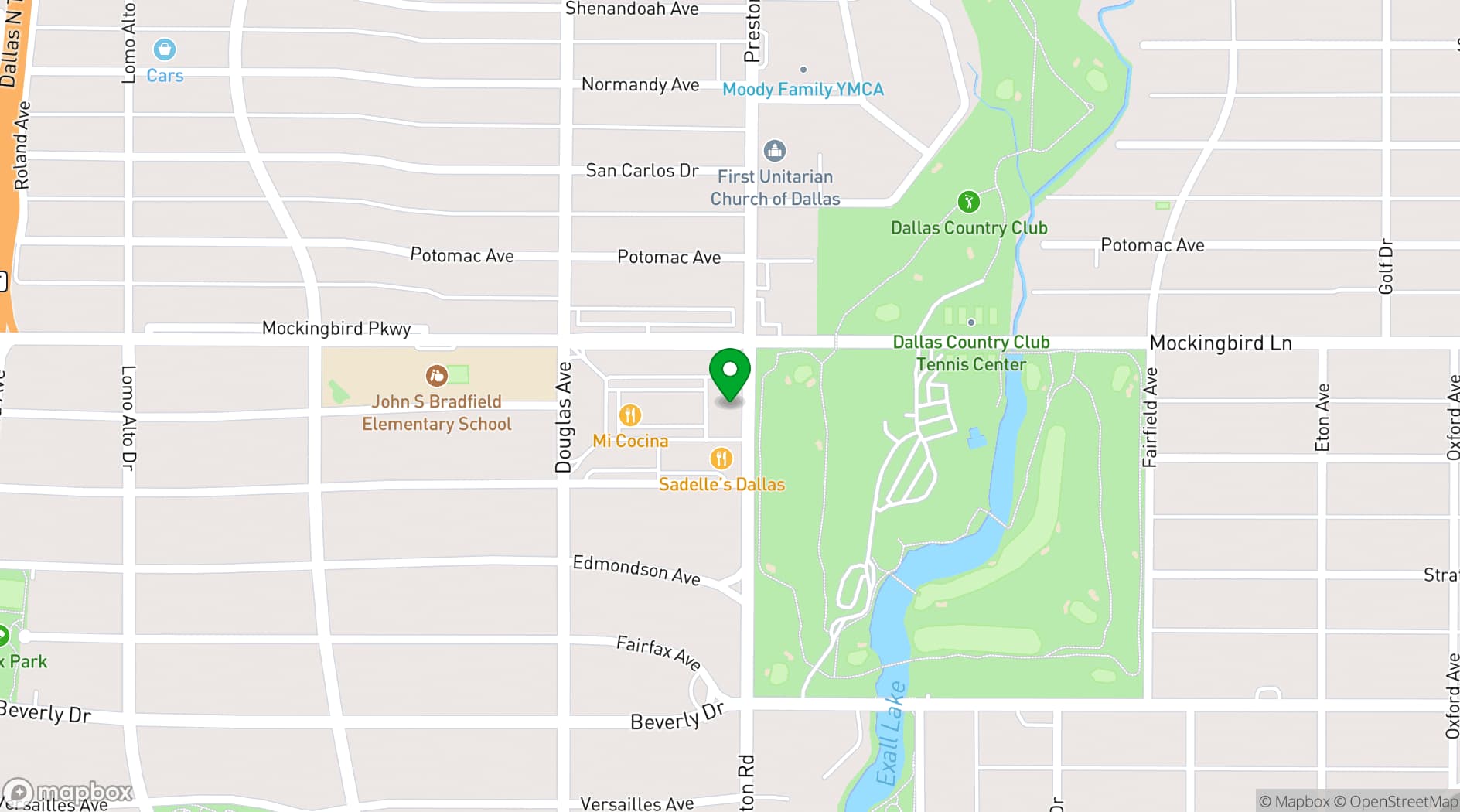 Map showing Park House Dallas