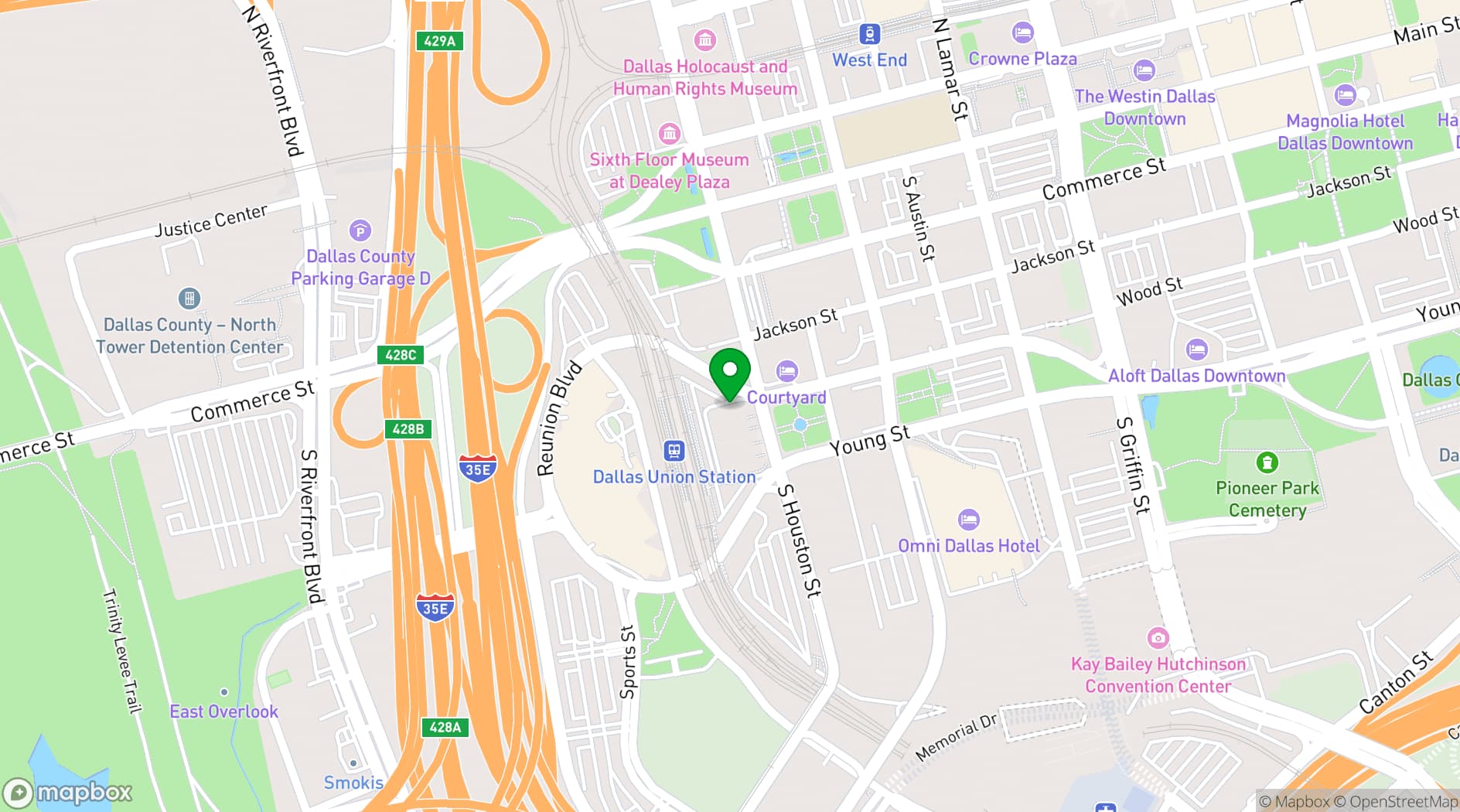 Map showing Union Station Wolfgang Puck