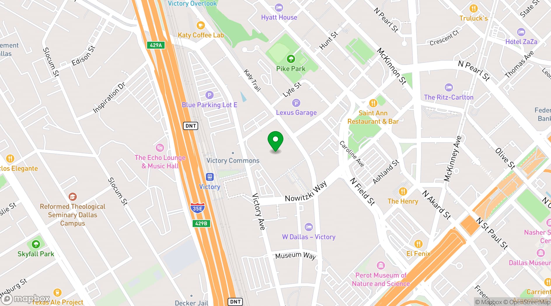 Map showing American Airlines Center