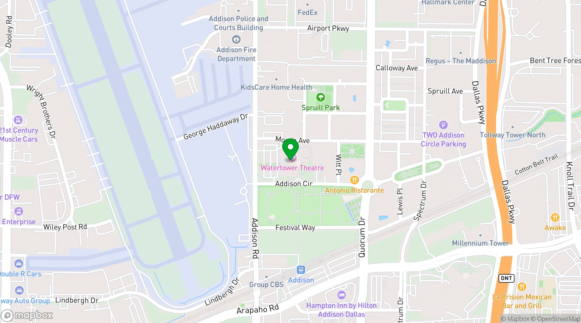 Map showing Addison Conference Centre