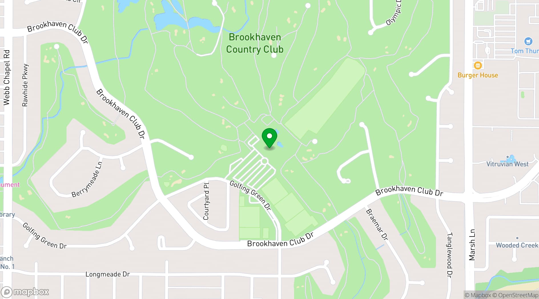 Map showing Brookhaven Country Club
