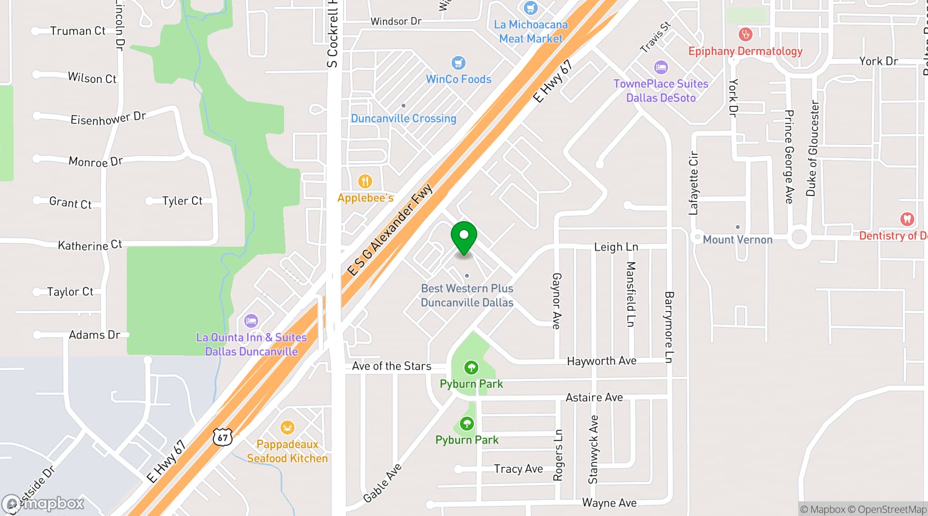 Map showing Best Western Plus Dallas Hotel & Conference Center