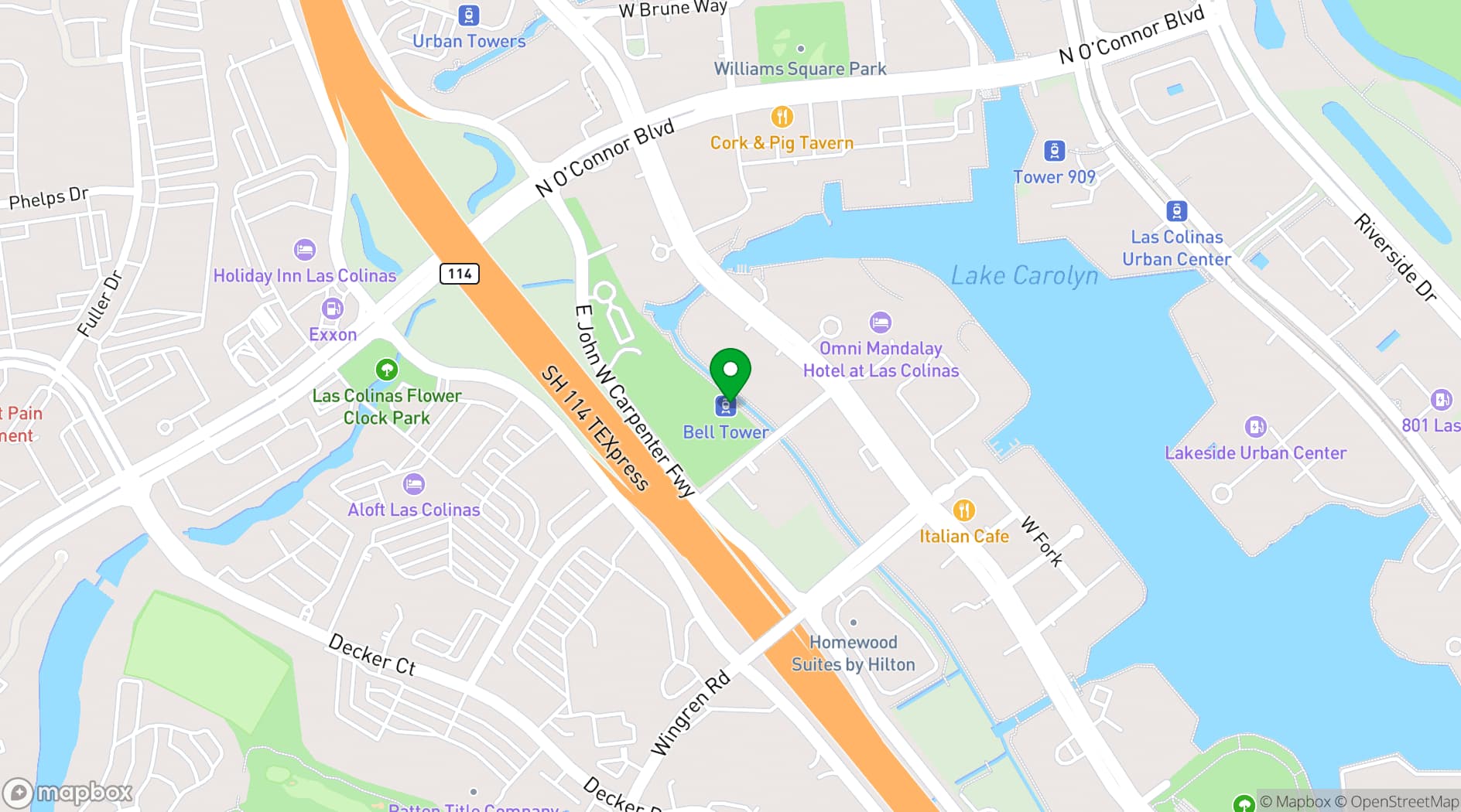Map showing Venetian Terrace