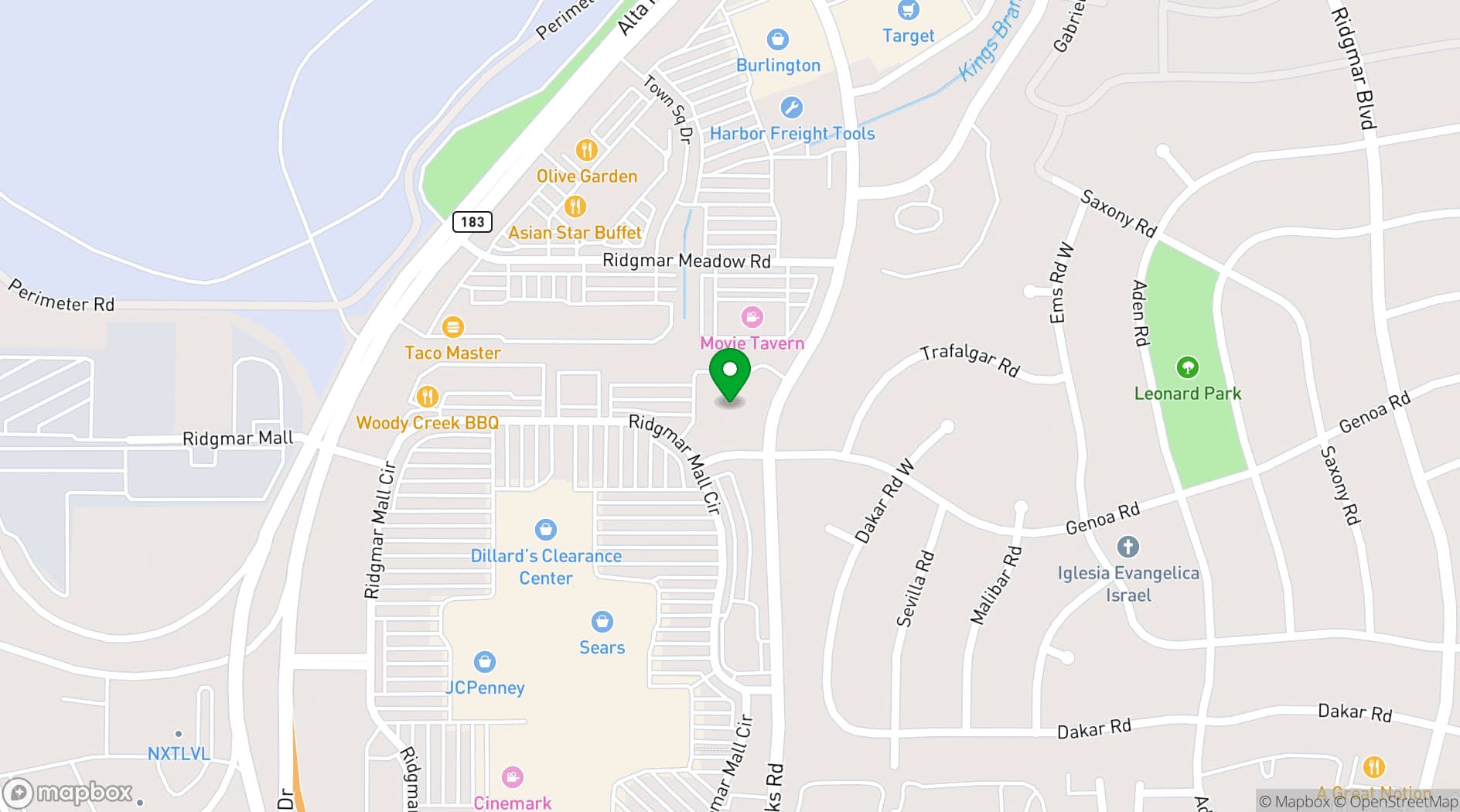 Map showing Texas Ballet Theater