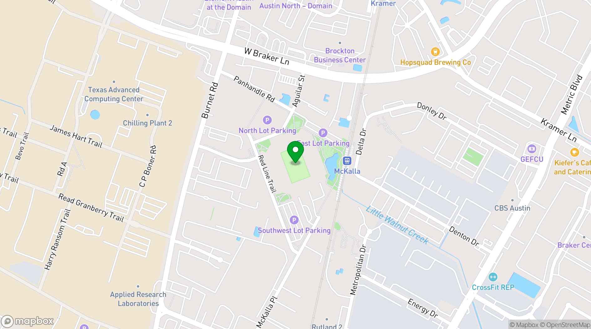 Map showing Q2 Stadium