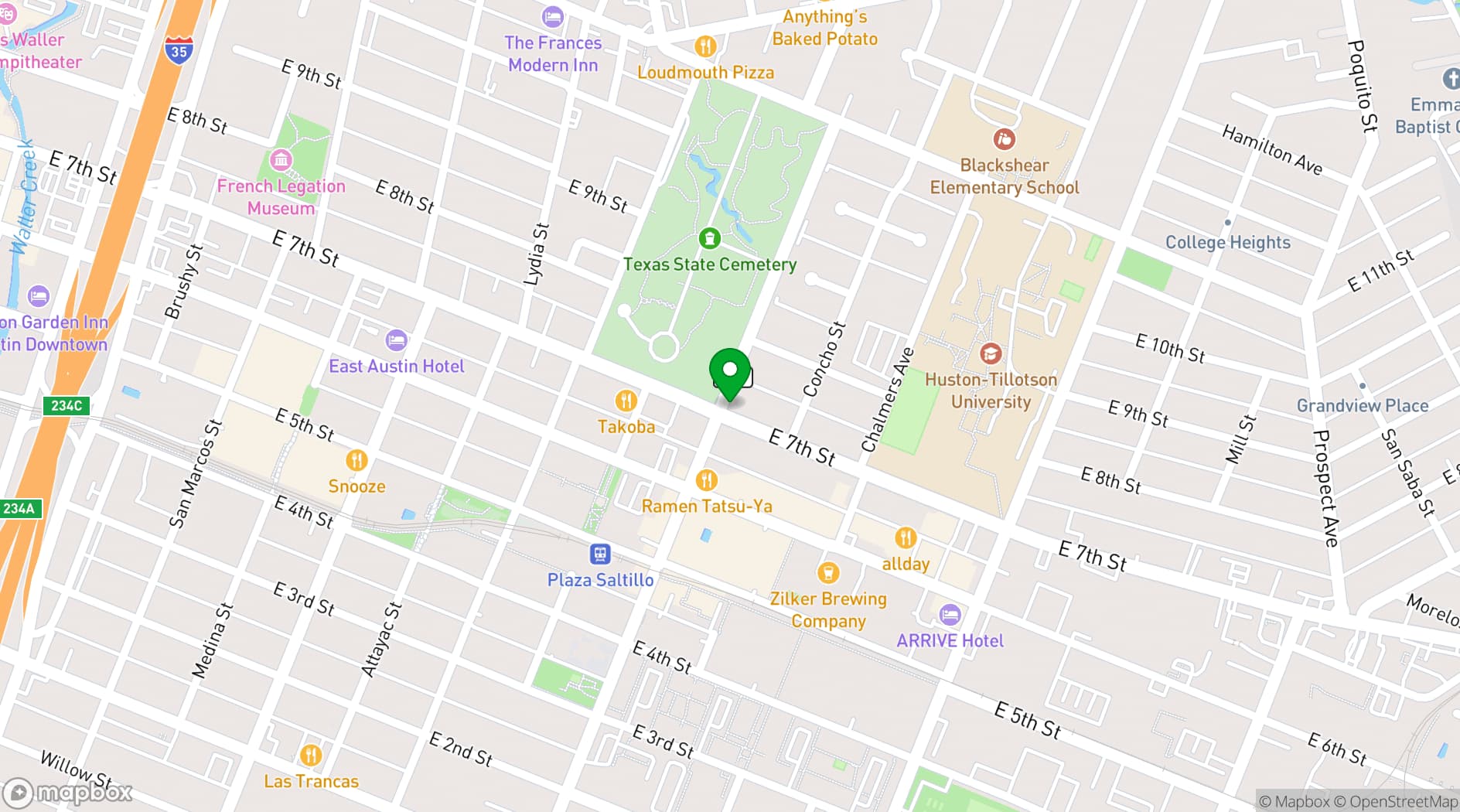 Map showing Double A Labs