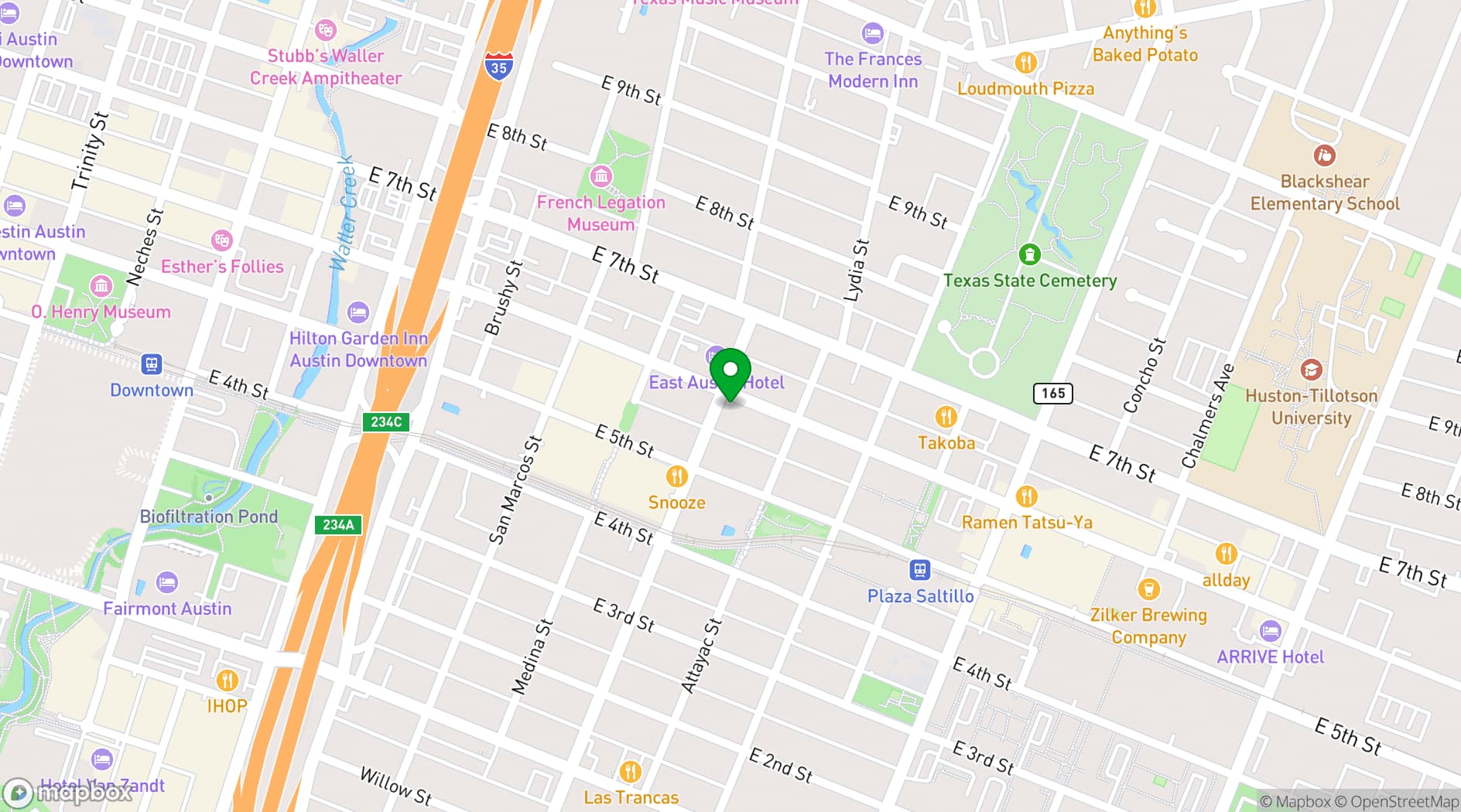 Map showing Milonga Room