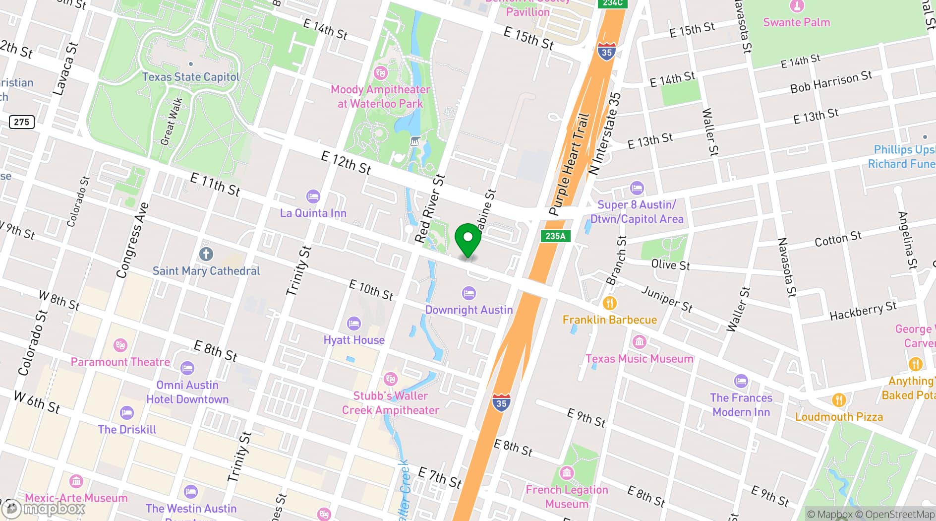 Map showing Downright Austin