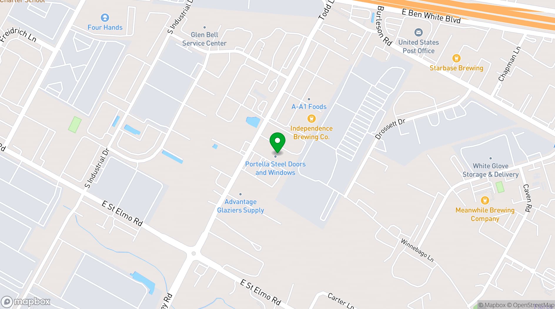 Map showing Party at the Moontower
