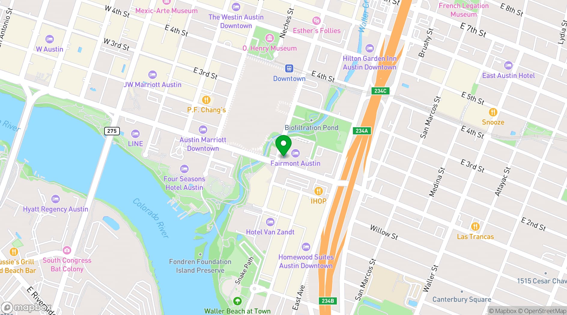 Map showing Fairmont Austin