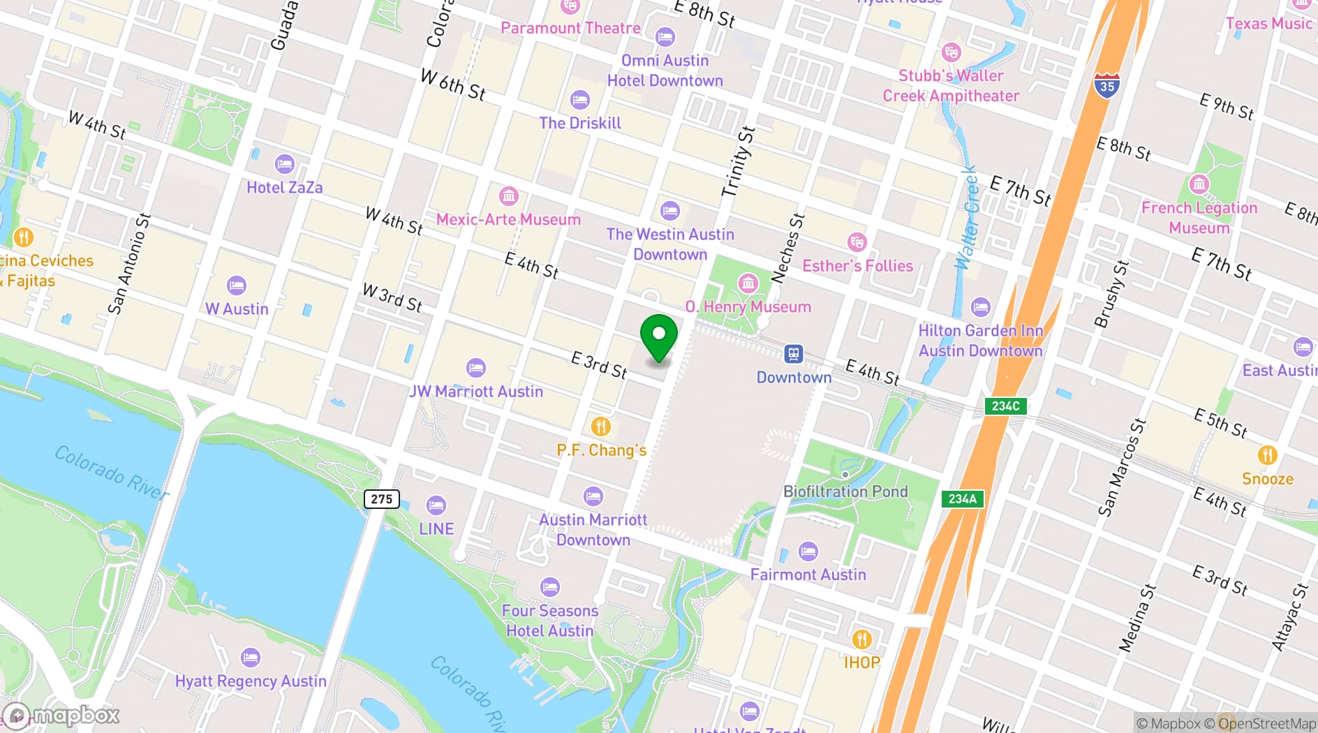 Map showing The Sunset Room