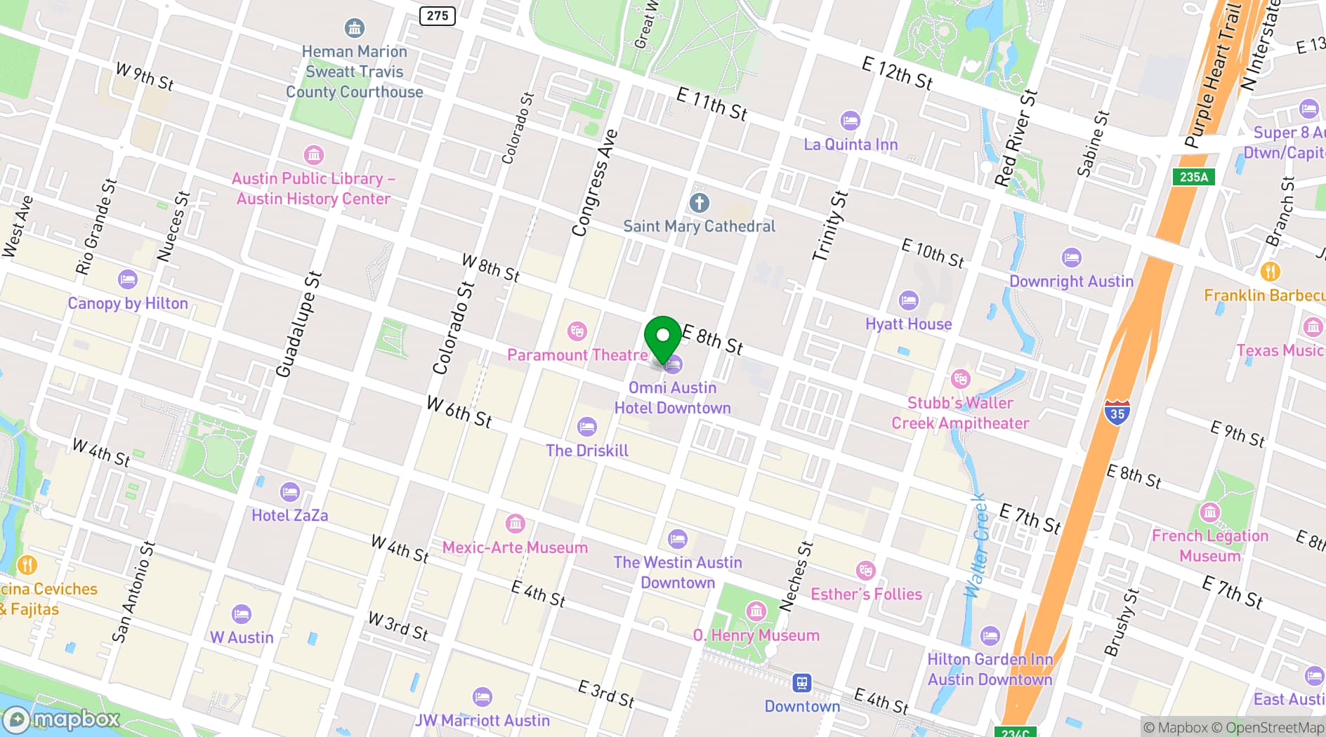 Map showing Capital Factory