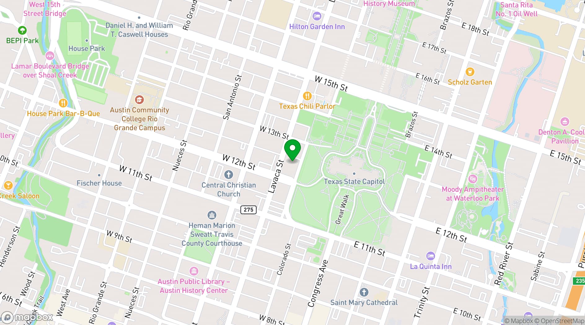 Map showing First United Methodist Church