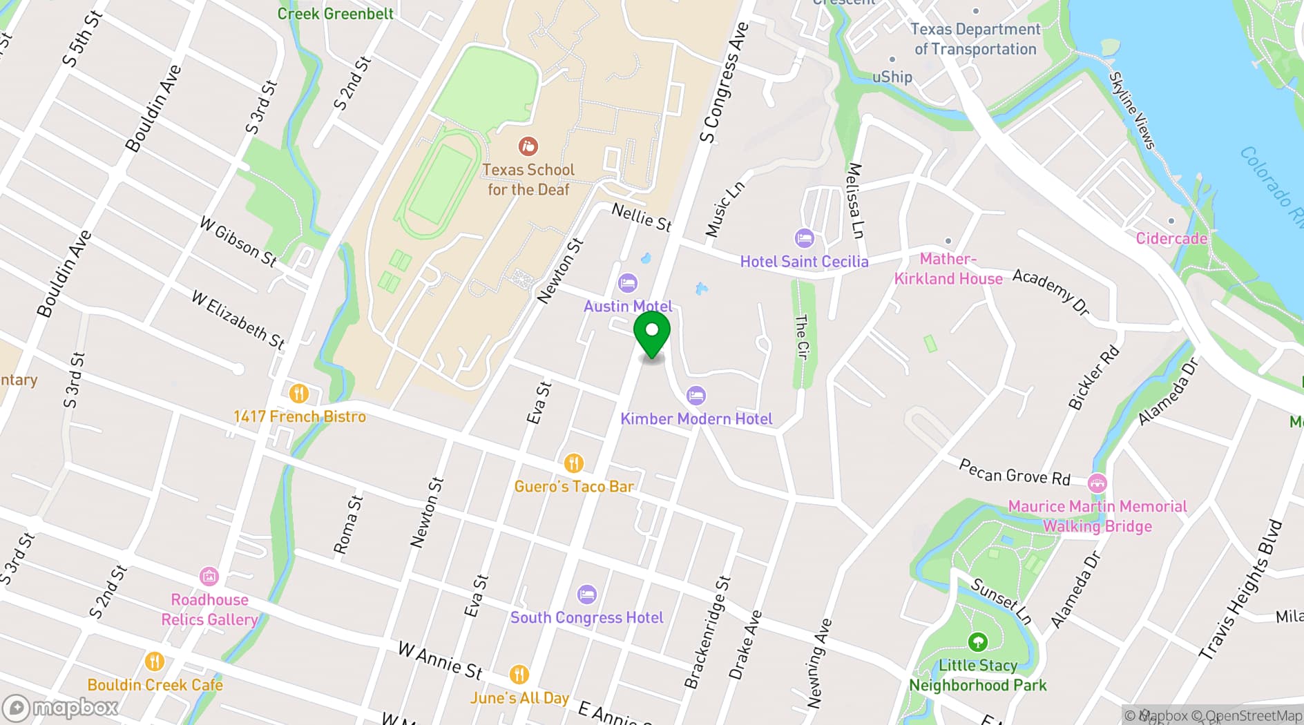 Map showing The Continental Club