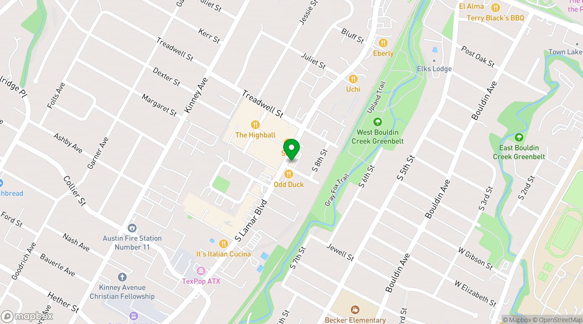 Map showing Gibson Street Bar
