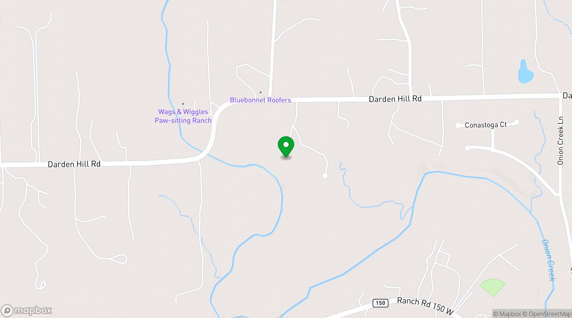 Map showing The Greenhouse at Driftwood