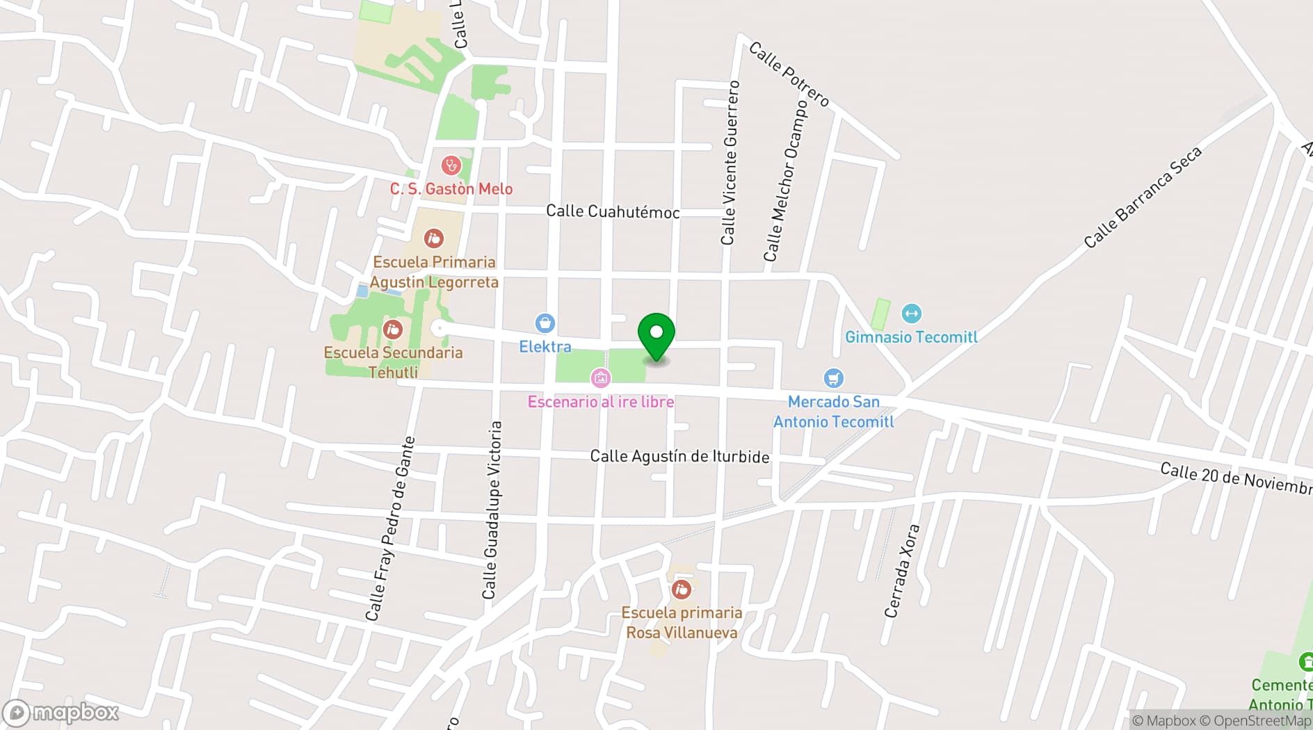Map showing San Antonio de Padua, Tecómitl