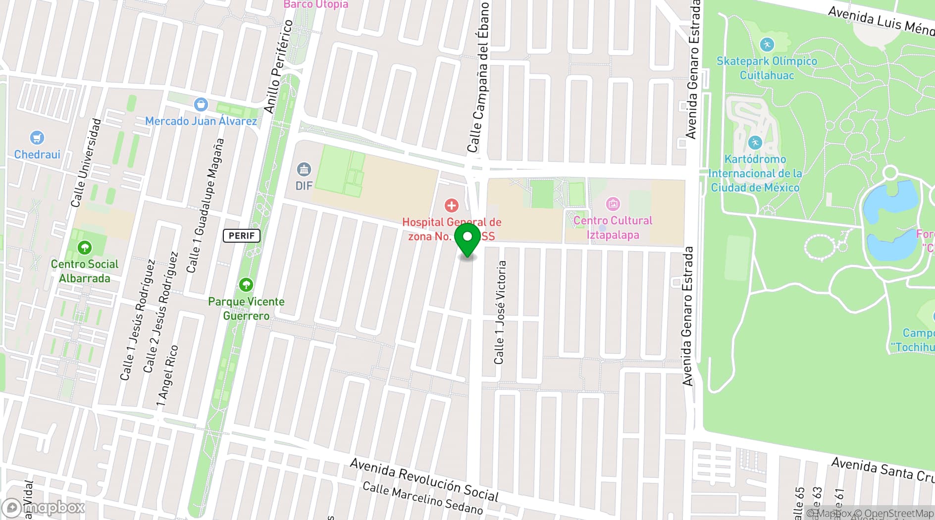 Map showing Mercado Cuilapan