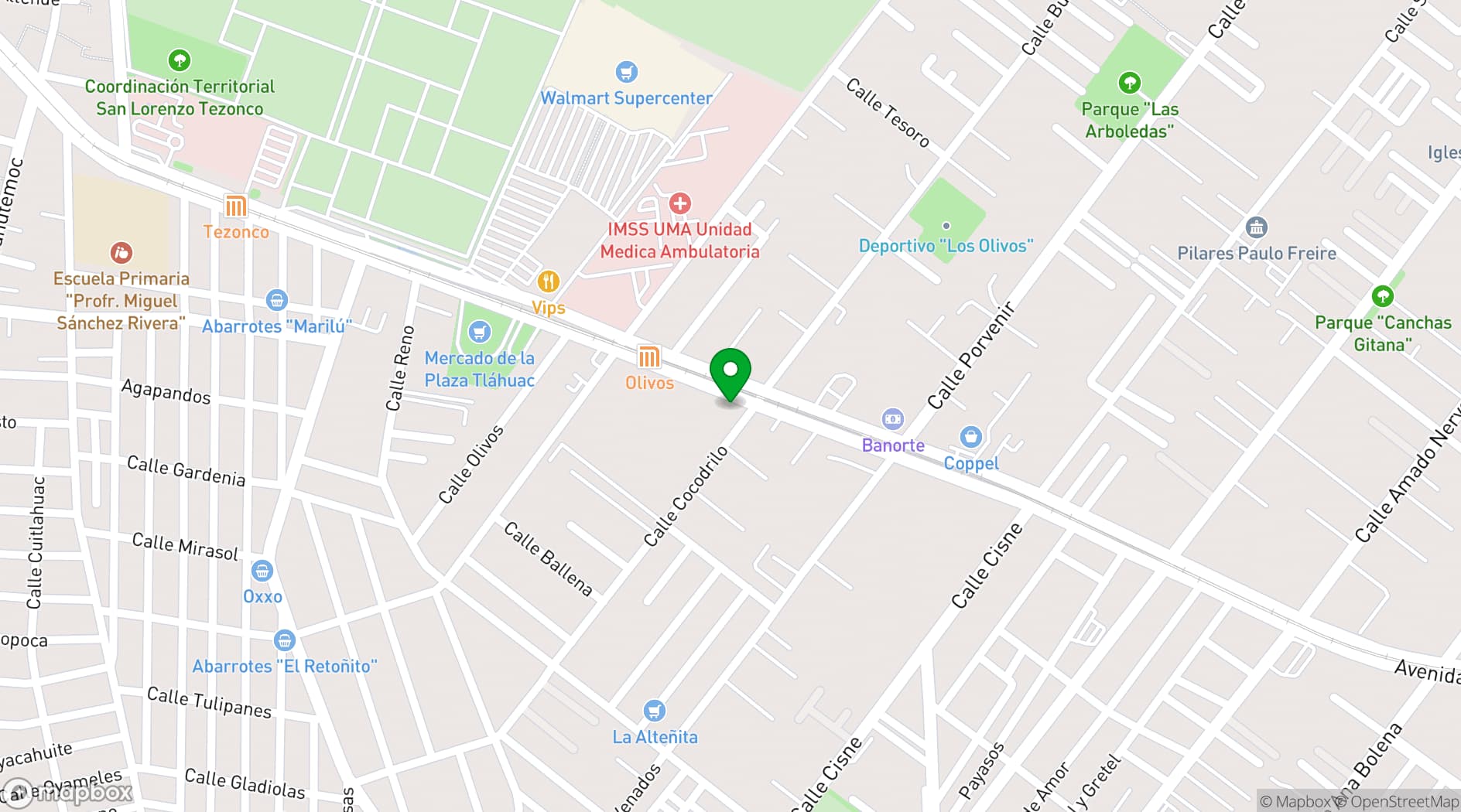 Map showing Hotel Siesta del Sur