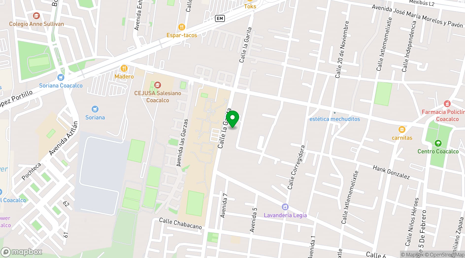 Map showing Quinta las Águilas