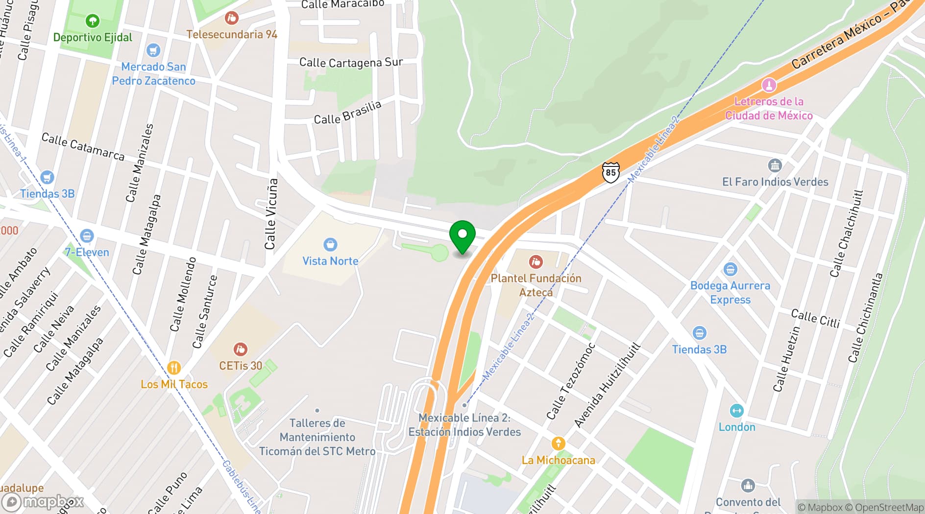 Map showing Lienzo Charro De La Villa