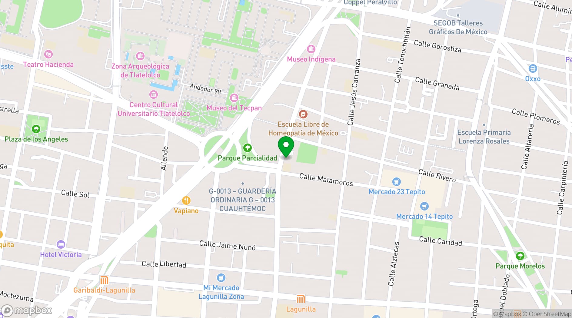 Map showing Galería José María Velasco